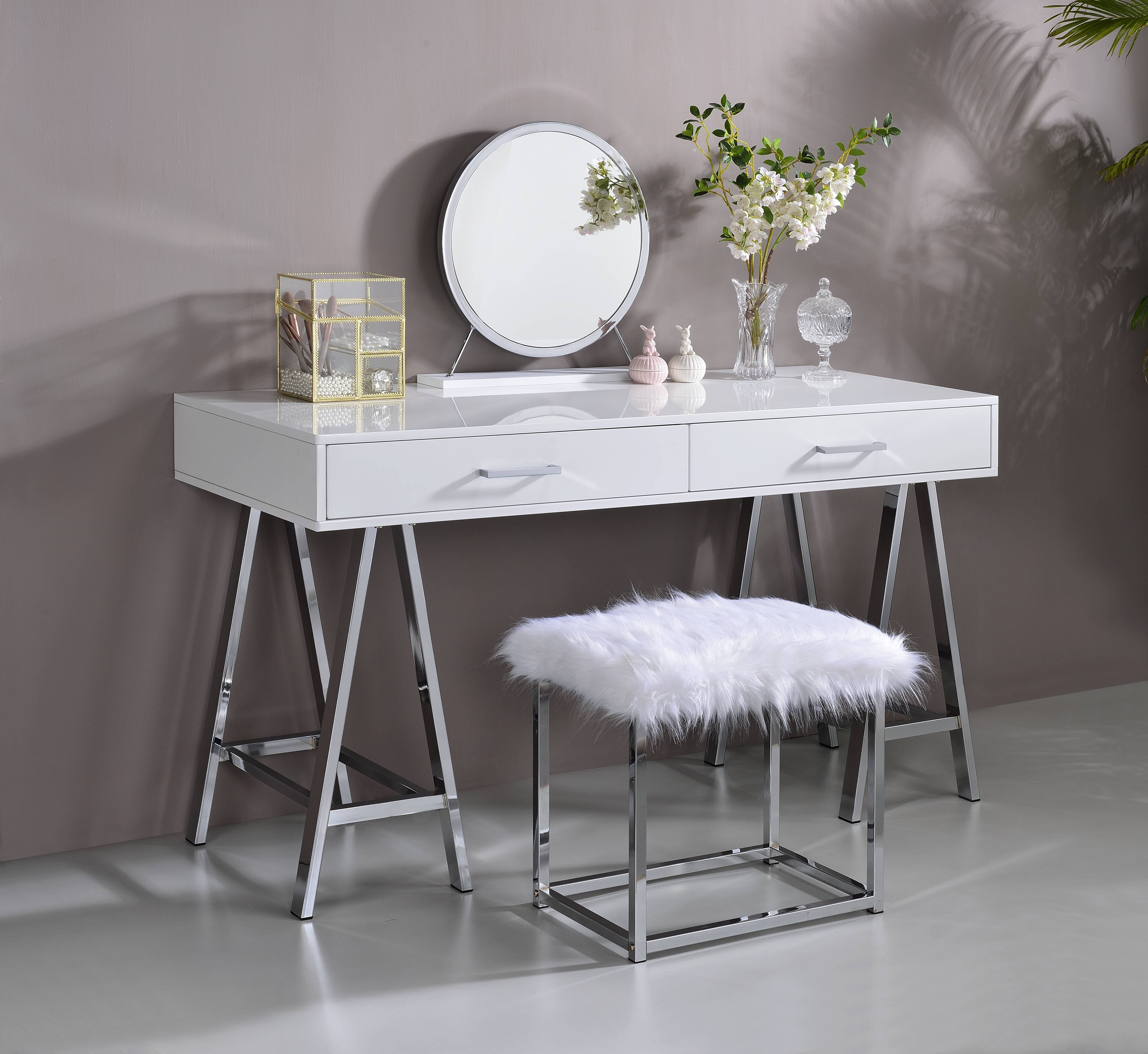 Fur stool for dressing table discount